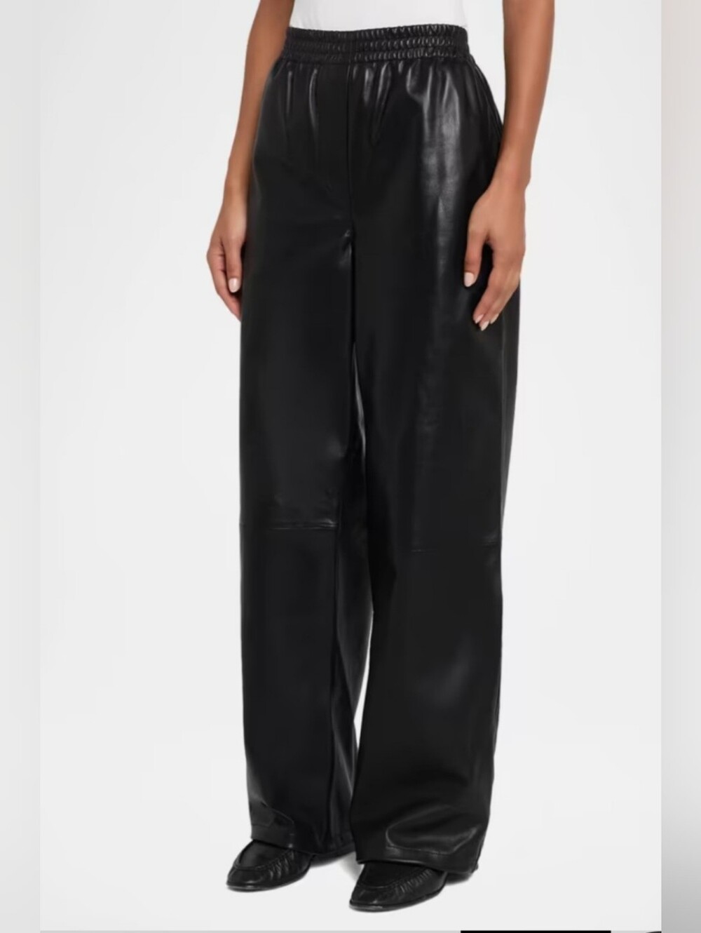 Black Faux Leather Jogger Pants